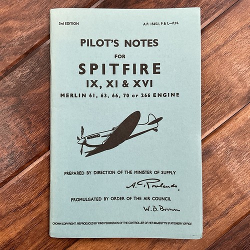 Pilot notes for spitfire - pilot’s,