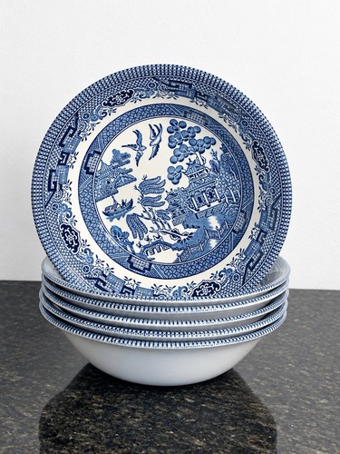 Churchill blue willow bowls - blue,