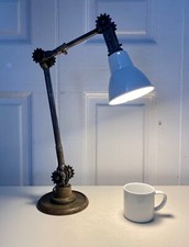 Vintage Dugdills Daisy Cog Military Admiralty Adjustable Desk Table Lamp