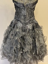 Wedding Guest Dress Size 8/10 Grey Silver Sequin Party Occasion Cocktail New