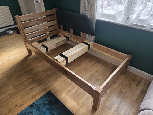 Handmade solid oak single bed - handmade,
