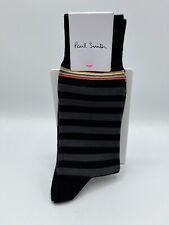 Paul Smith Multi Stripe Mens Black Cotton Socks *Made in Italy*