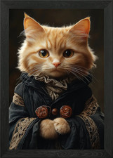 Cat in a Robe Framed Wall Art