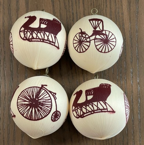 Vintage silk ornaments amish - 4,
