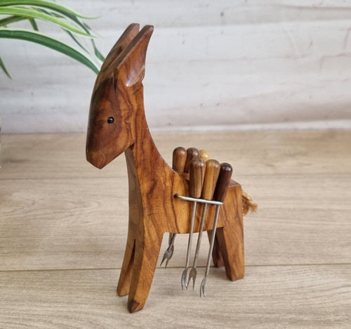 Vintage wood donkey - donkey, burro