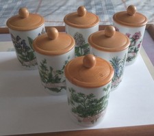 Royal Worcester Herbs Jars x6