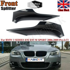 FOR BMW 3ER E92 E93 M-SPORT 06-09 FRONT LIP COLLARS CORNER SPLITTER GLOSS BLACK