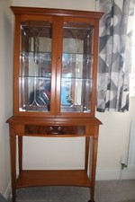Wm. Bartlett & Son Ltd Yew Colour Display Cabinet and Strongbow Yew Colour Table