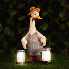 Solar Duck Ornament Garden Lanterns Duckling Statue Lighting Outdoor Decor