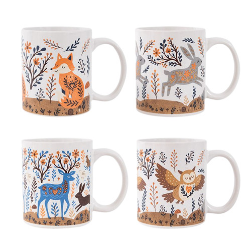 Set mugs woodland animal - mugs,