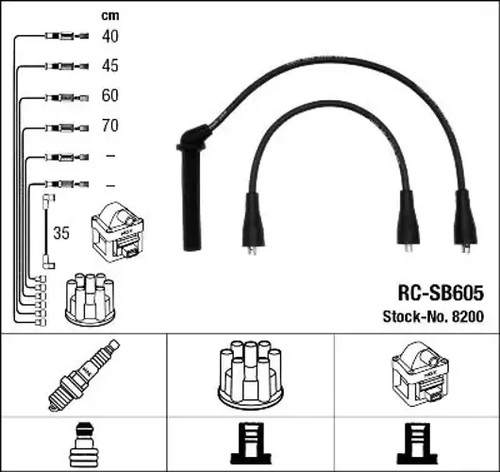 Ignition leads 8200 ngk - 8200, for