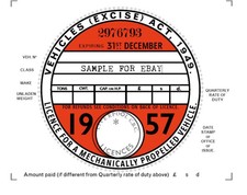 REPRODUCTION REPLICA ROAD TAX