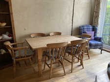 Solid Pine Dining Table and 6 Chairs – Farmhouse Style