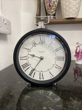 Next Hepworth Mantel Clock – Black & Silver Roman Numeral Design – Modern