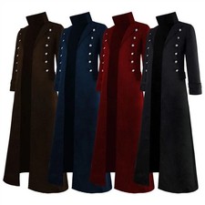 Mens Vintage Jacket Gothic Steampunk Medieval Renaissance Victorian Frock Coats@