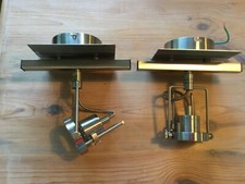 Two Retro Industrial Stainless Steel Adjustable Kitchen SpotLights GU10 bulb