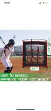 Baseball Softball Pitching Batting Portable Net System with Strike Zone 4X4 FT
