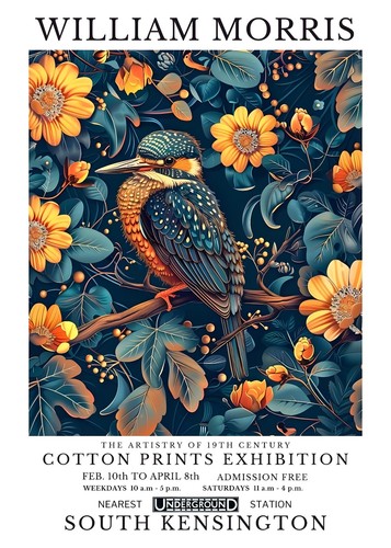 William morris size birds - morris, a4
