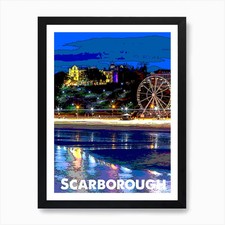 Scarborough British Holiday Art Wal Framed Wall Art Poster Canvas Print Picture
