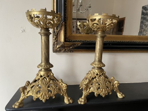 Pair altar candlesticks - pair,