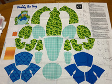BUDDY THE FROG Soft Toy & Clothes Cut & Sew Fabric Panel - 12" Tall - Studio 8