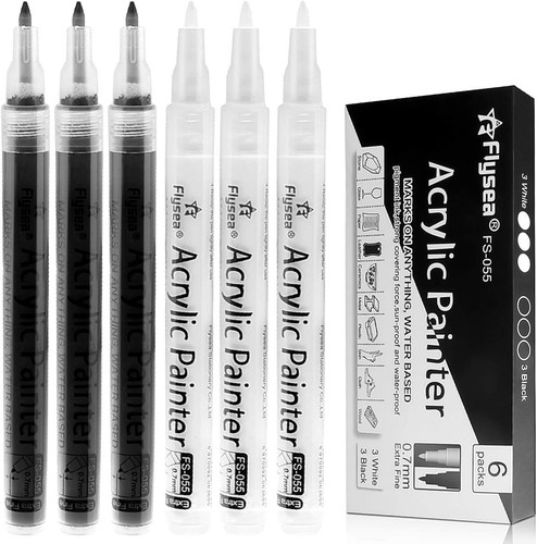 Black paint pens pack 0 - 6,