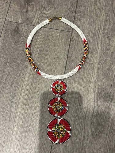 Maasai beaded necklace collar - maasai,