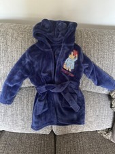 Morrisons Boys 18-24 Months Blue Paddington Bear Dressing Gown Super soft Ex Con