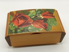 Vintage Handmade Wooden Music Box, Tallenf Of Old BondStreet, O Sole Mio Song