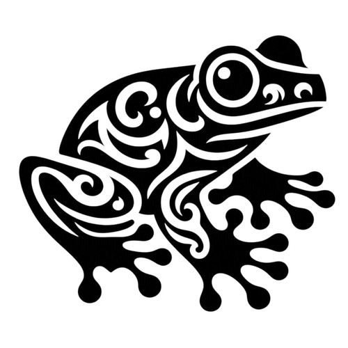 Tribal frog vinyl decal - vinyl,