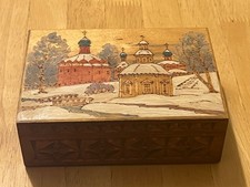 Super Russian vintage style carved box trinkets jewellery