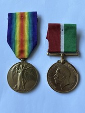 WW1 Victory Medal 5809 Pte A. Corey 3rd London Regiment & Merchant Navy Medal.