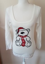 La Senza White Patterned Women's Size 10 Pyjama Top