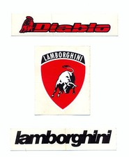 Lamborghini - 3 original stickers - unused includes Diablo and emblem