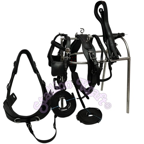 All black leather horse - all,