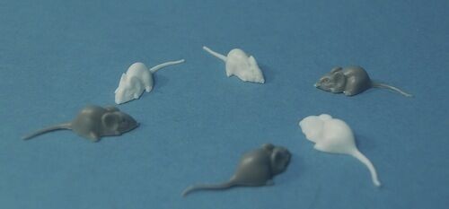 Set six tiny mice dolls - set,