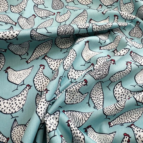 Cotton fabric chicken hens - cotton,