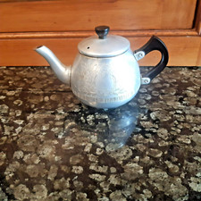 Vintage Swan Brand Aluminum Teapot Small Etched The Carlton 2 CUPS England