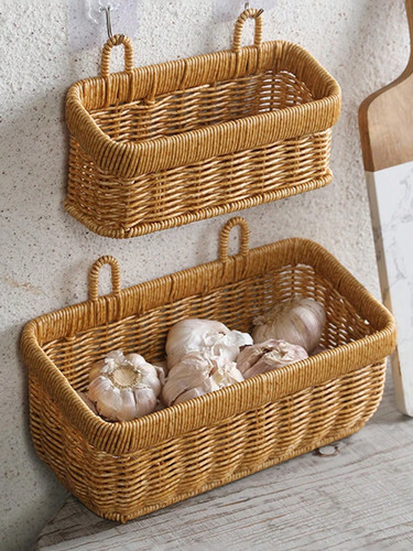 Rattan woven hanging basket - rattan,