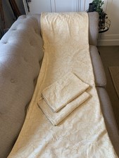 Viyella Home Yellow Jacquard Duvet Cover Set King Size 100% Cotton