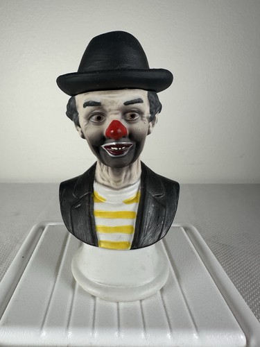 Vtg barnum clown ceramic bust - clown,