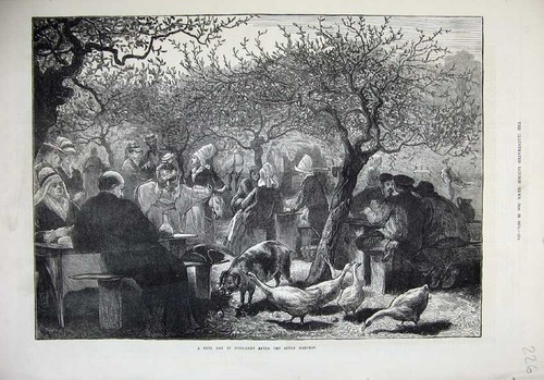 Original old antique print - original,