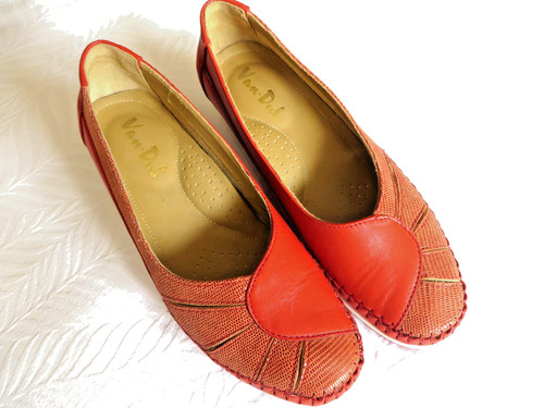Van dal red wedge leather - van,