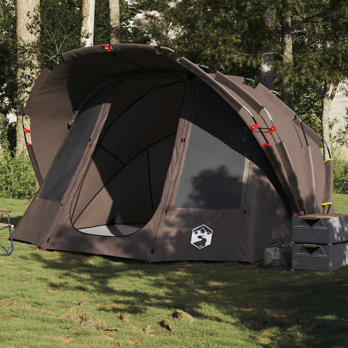 Fishing tent person brown - fishing,