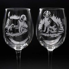 Beagle Dog Crystal Wine Glass