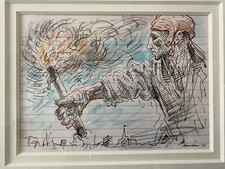 Peter Howson Untitled Original Sketch Framed