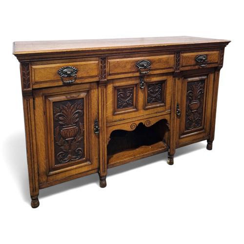 Victorian oak sideboard carved - victorian,