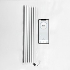 Electric Smart WiFi Oval Tube Radiator White/Anthracite - 1800/1600mm H 