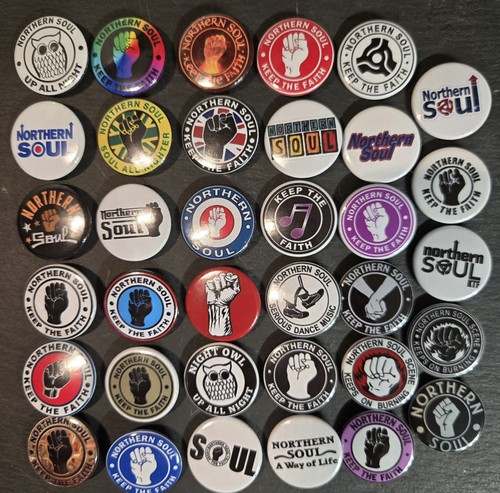 Northern soul button badges - northern, x