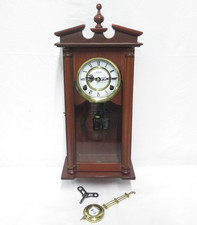 Highlands 130A Wall Clock with Pendulum Key and Wood Case No Jewel - 8" x 20"